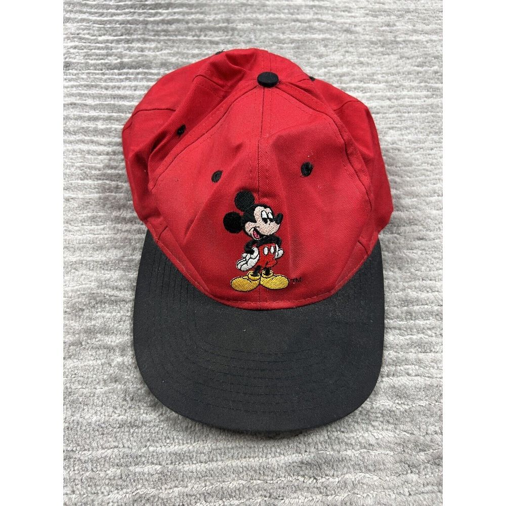 Vintage Mickey Mouse Hat Cap Mens One Size Snapback Embroidered Disney‎
